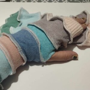 Upcycled Gloves - brown Teal